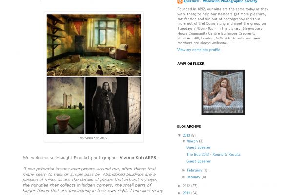 Presenting my talk at Aperture Woolwich Photographic Society