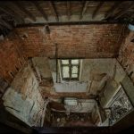 Collapsed floors, derelict Manor House 'B', Norfolk, UK